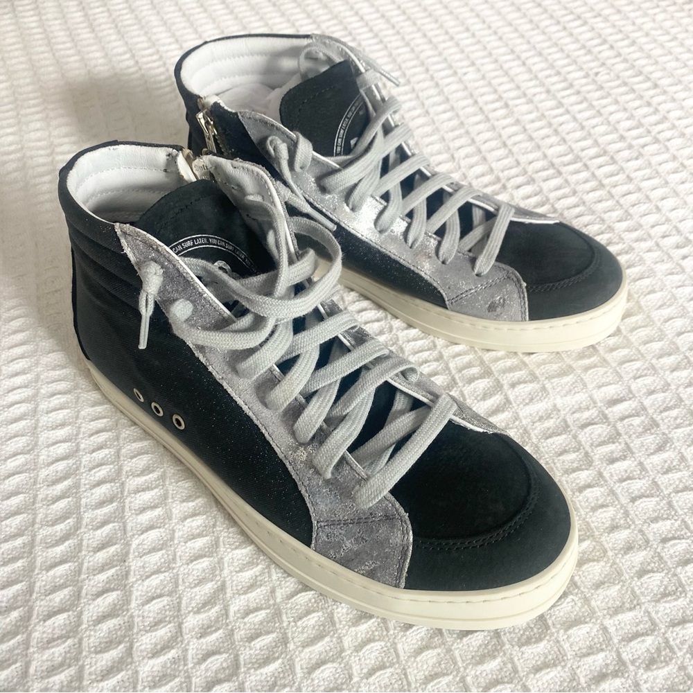 P448 Black and Gray High-Top Sneakers